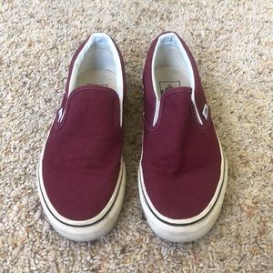 Maroon Slip On Vans